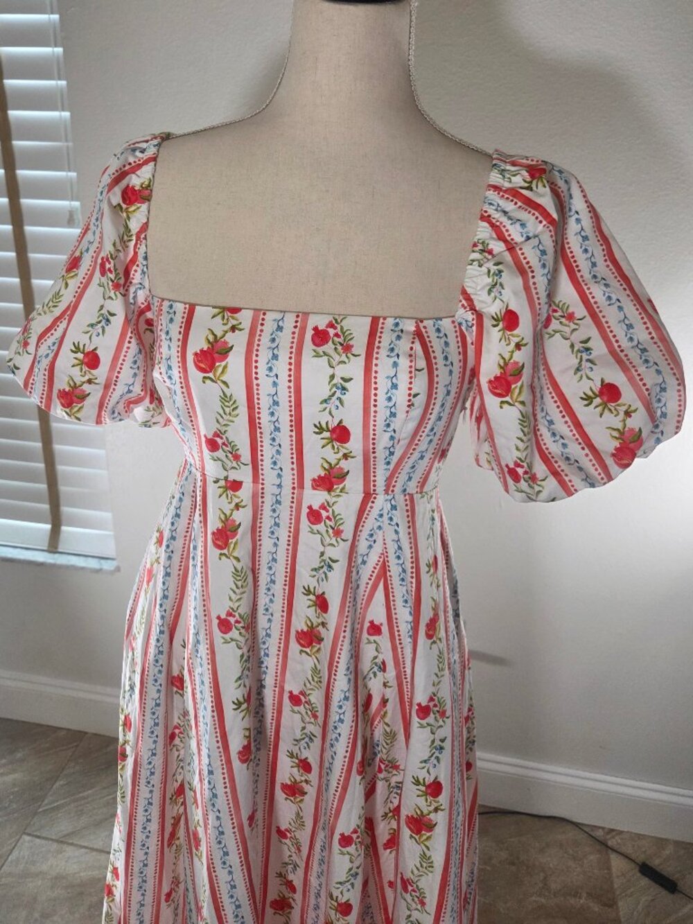 Hill House Home The Matilda Dress Pomegranate Stripe NWT Size S $248 MSRP